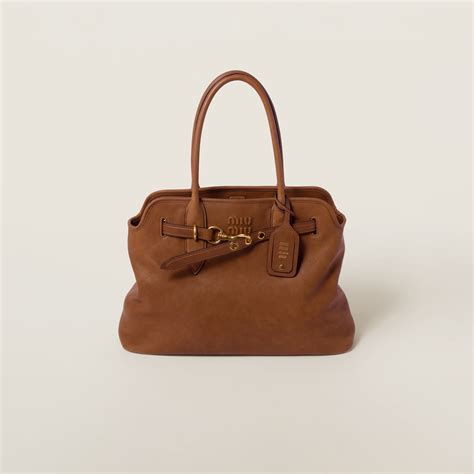 adventure nappa leather bag miu miu|Miu Miu: Brown Aventure Nappa Leather Bag .